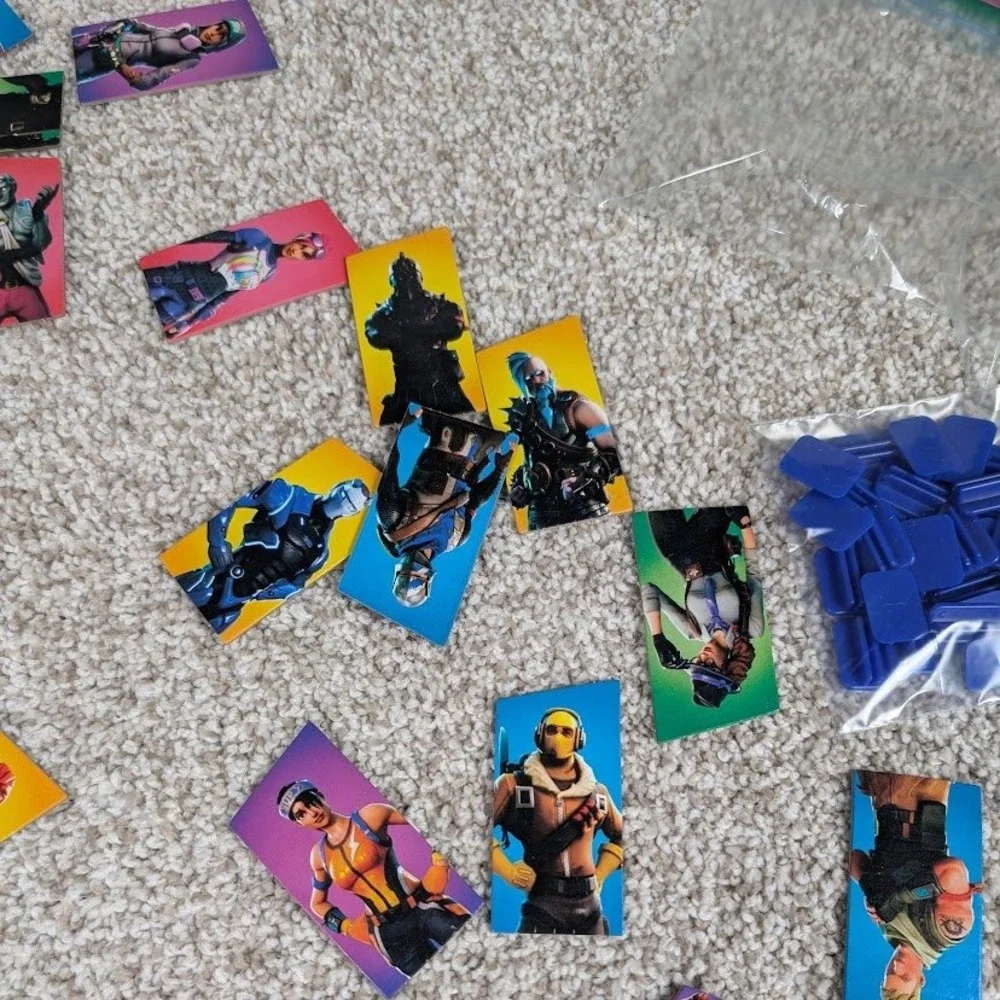 Fortnite Character Card Lot with Blue‎ Display Stands Gaming Collectibles